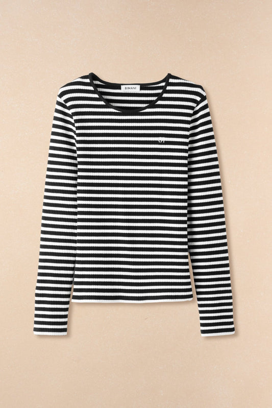 Camiseta DIANA Rayas Negro - BIMANI