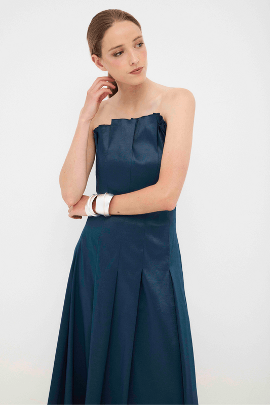 Vestido CORDELIA Azul Petróleo - BIMANI