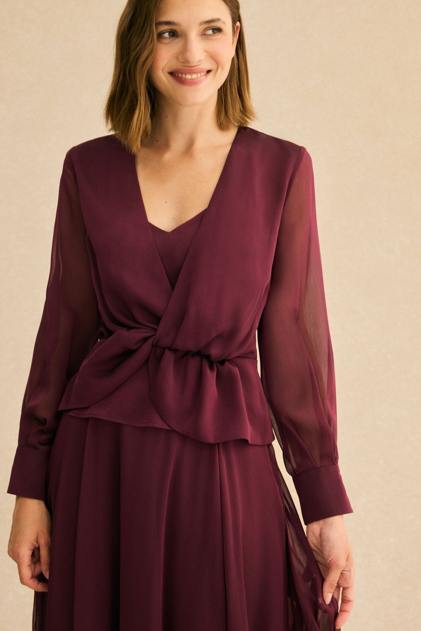 Blusa CLAIRE Burdeos Monastrell - BIMANI