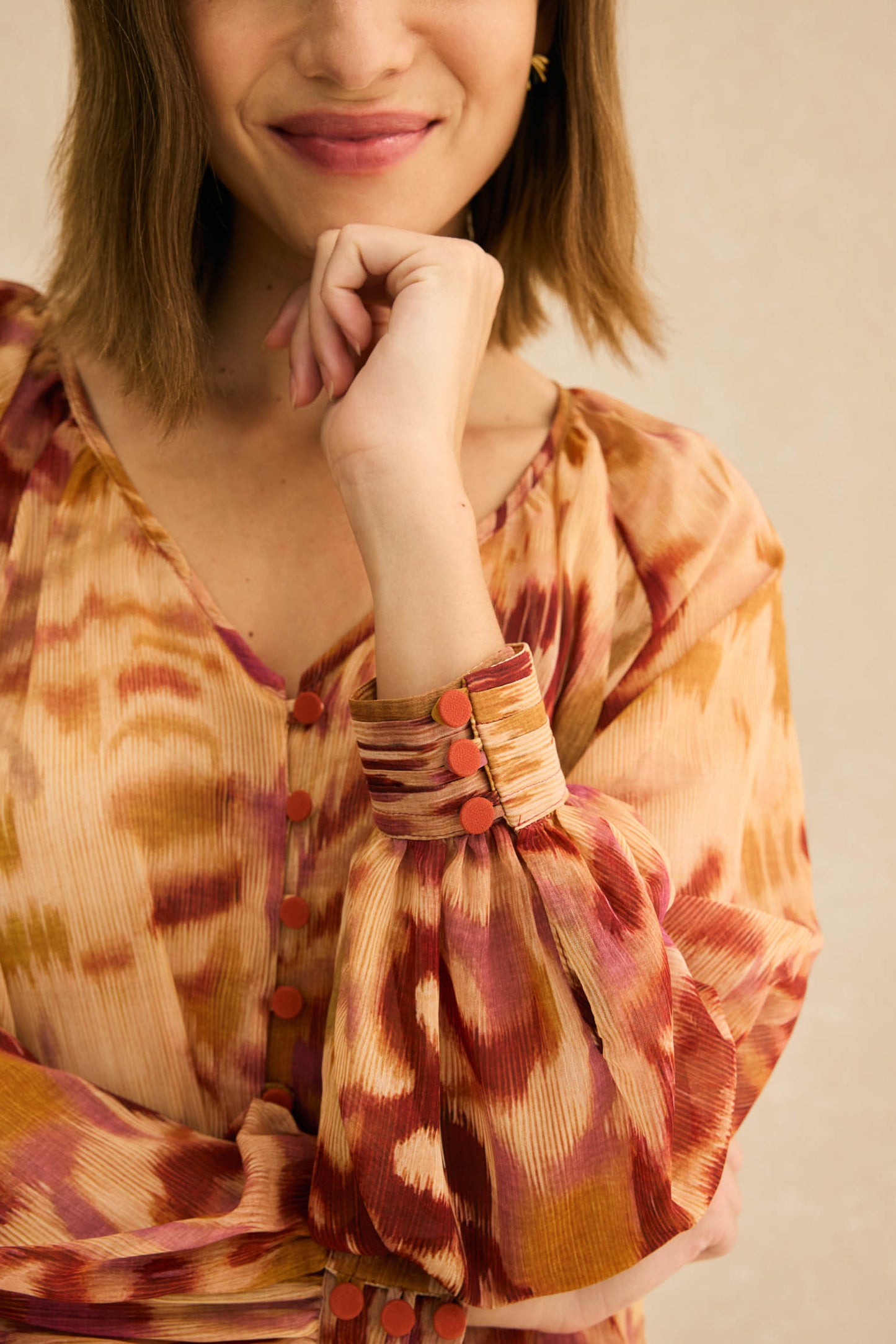 Blusa JONDAL Estampado Mostaza - BIMANI