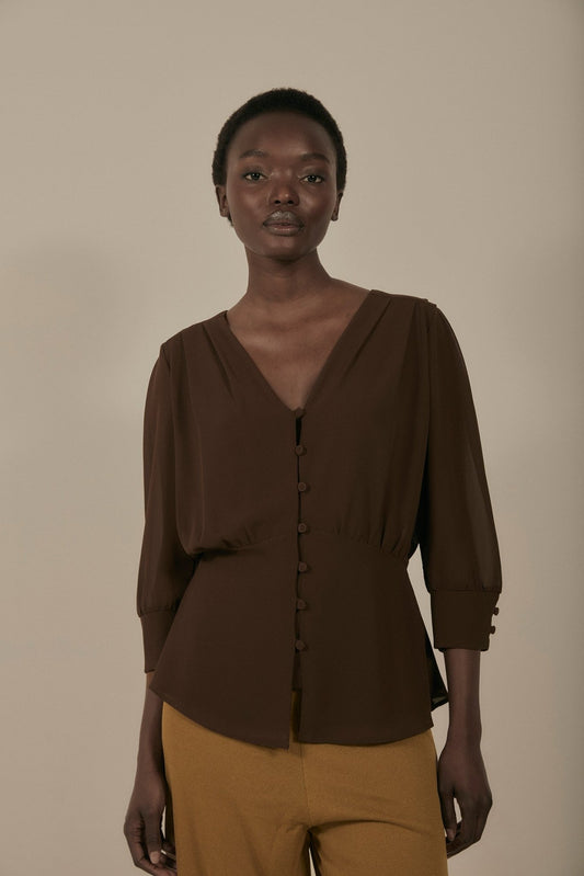Blusa LINE Marrón Cacao - BIMANI
