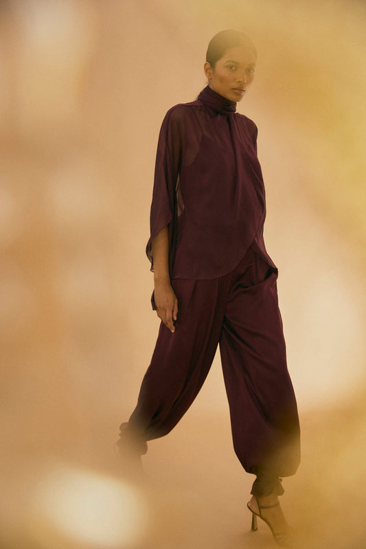 SOLÈNE Eggplant Blouse