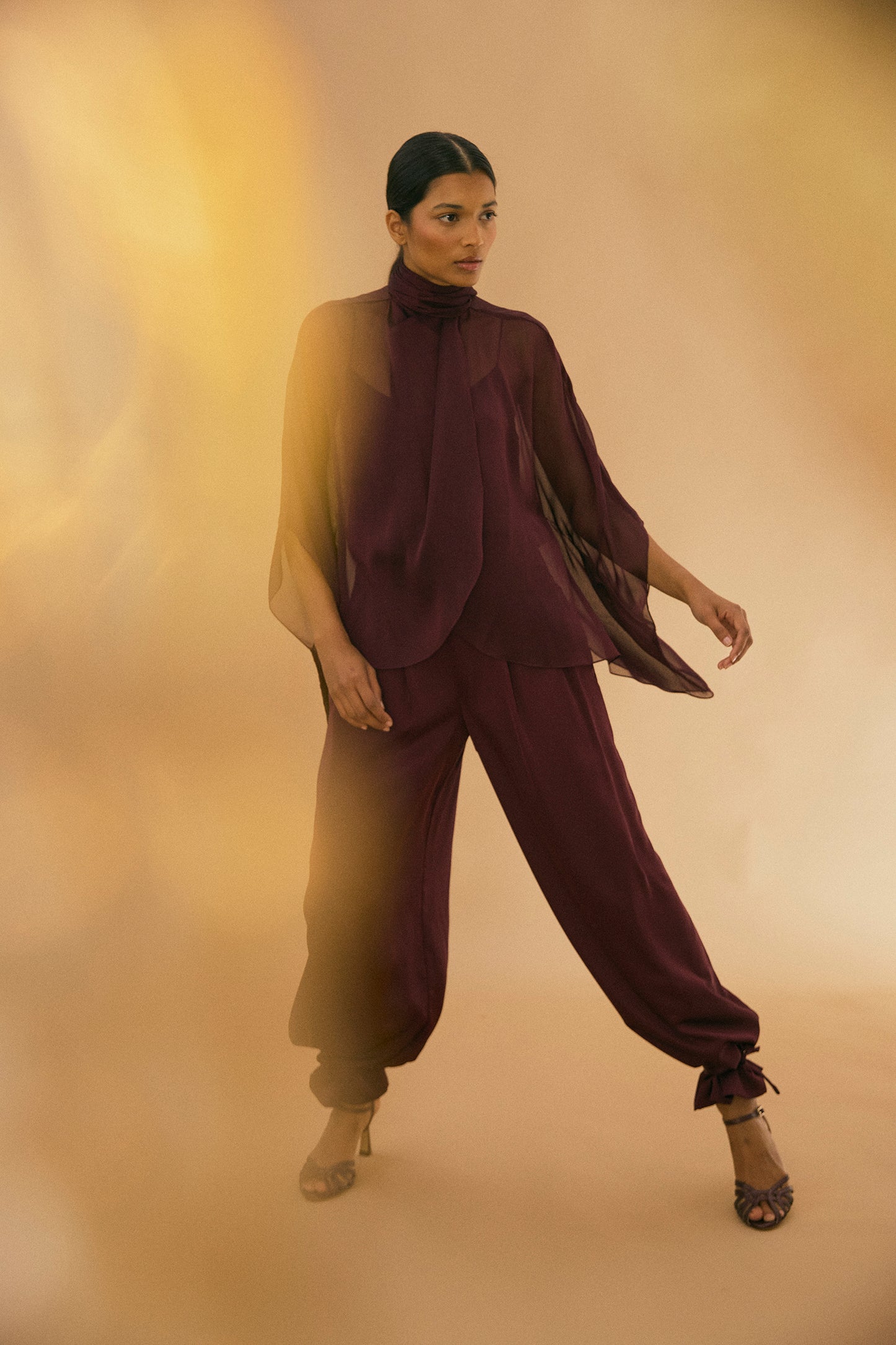 SOLÈNE Eggplant Blouse