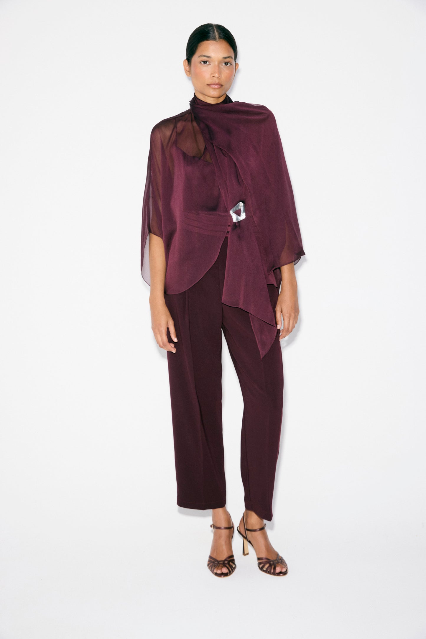 SOLÈNE Eggplant Blouse
