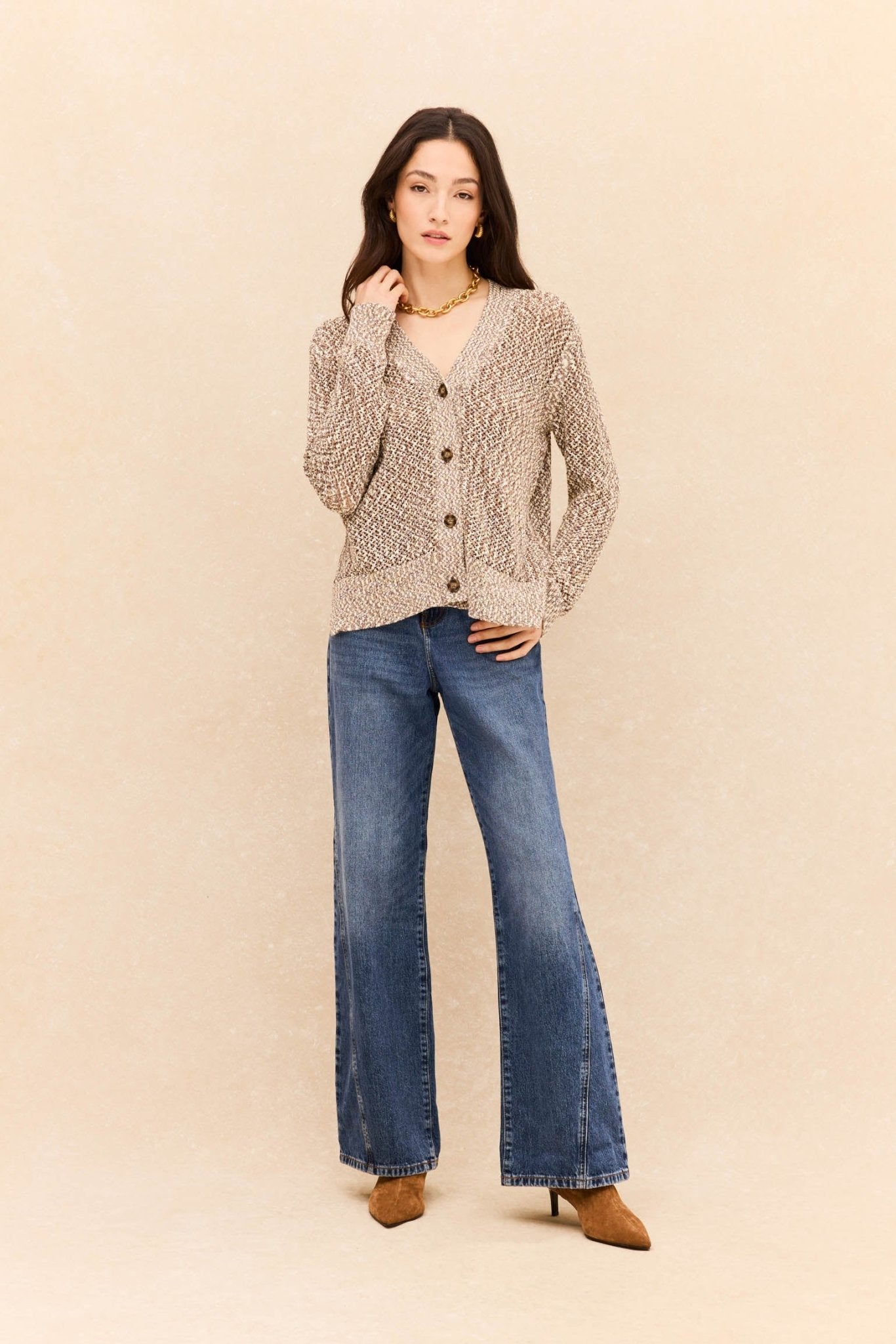 Cardigan MAINE Beige - BIMANI
