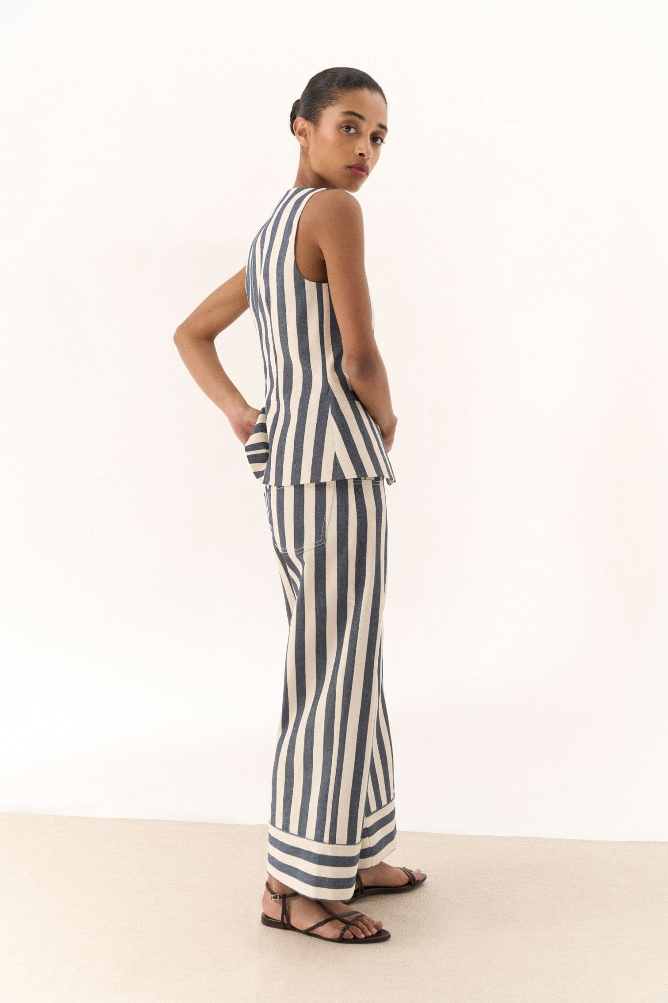 Pantalón GALERA Rayas Azul - BIMANI