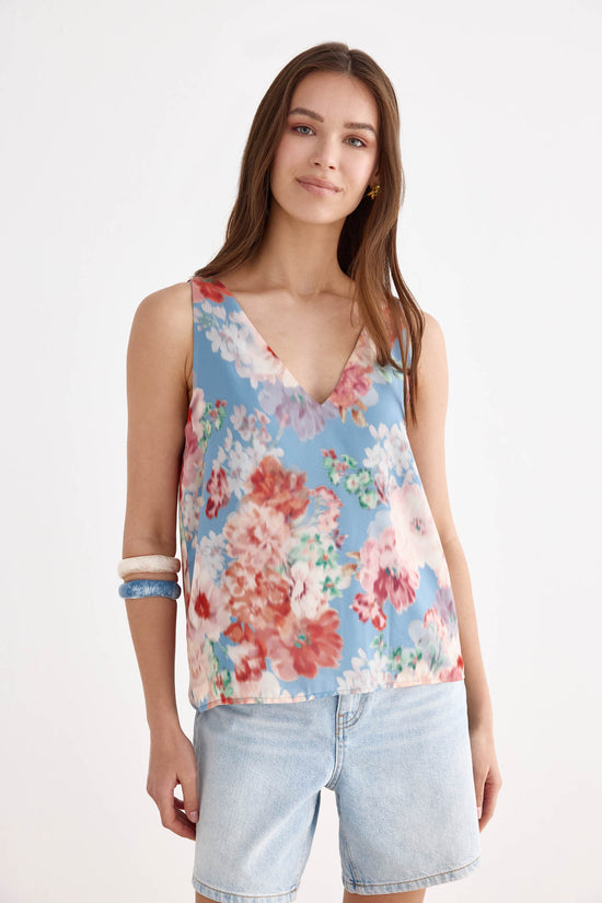 Top KABUKI Print Sky - BIMANI