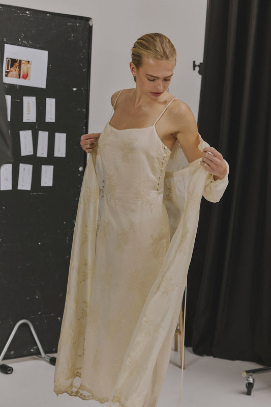 Vestido LEONIE Crema - BIMANI