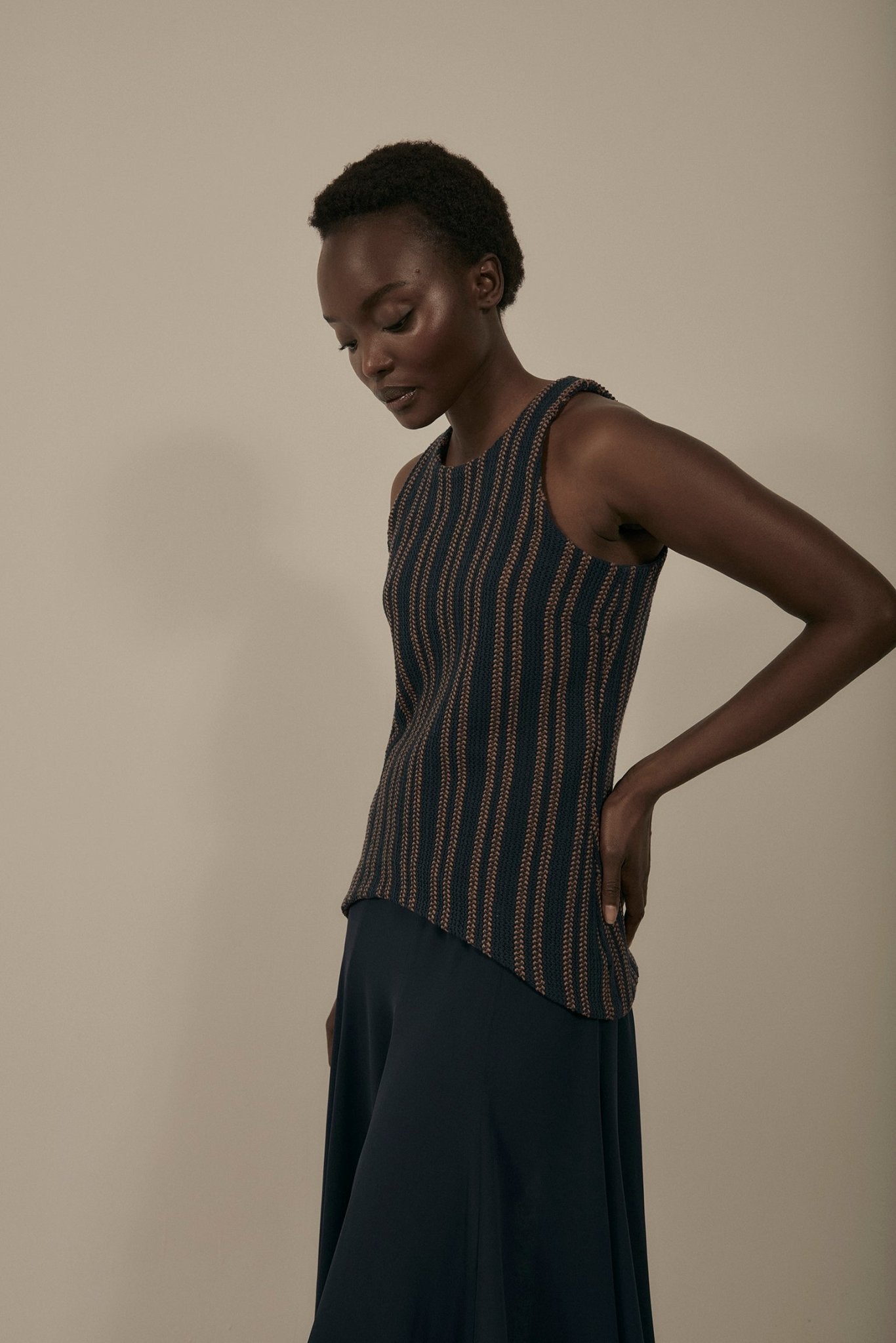 Vestido LUNÉ Rayas Azul - BIMANI