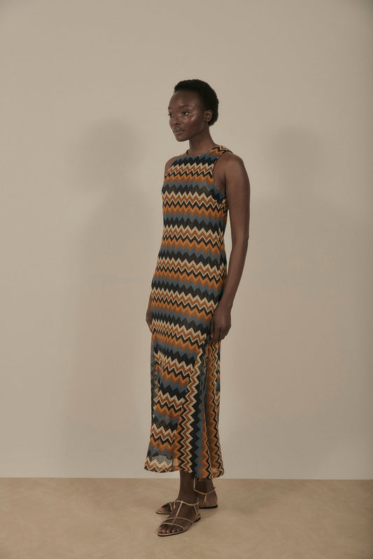 Vestido MIMOSE Rayas Teja - BIMANI