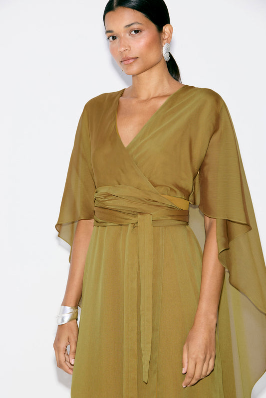 SOLINE Peridot Olive Dress